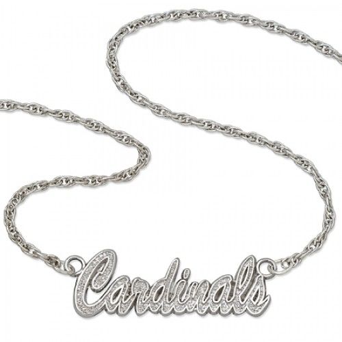 Mlb St Louis Cardinals Script Necklace Sterling Silver