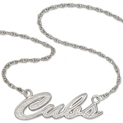 Mlb Chicago Cubs Script Necklace Sterling Silver