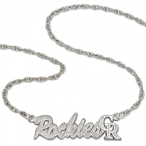 Mlb Colorado Rockies Script Necklace Sterling Silver
