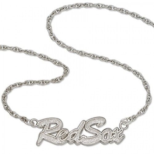 Mlb Boston Red Sox Script Necklace Sterling Silver