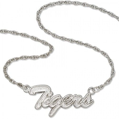 Mlb Detroit Tigers Script Necklace Sterling Silver