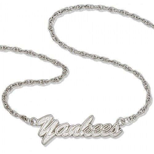 Mlb New York Yankees Script Necklace Sterling Silver