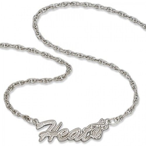 Nba Miami Heat Script Necklace in Fine Sterling Silver