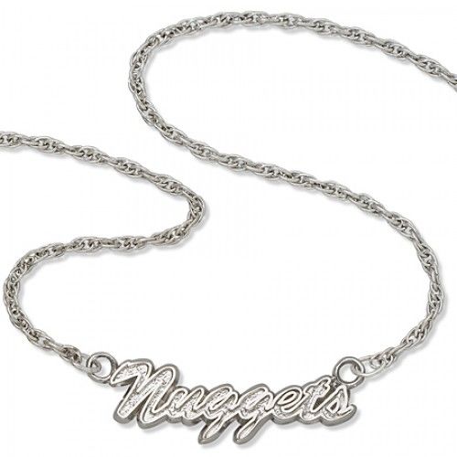 Nba Denver Nuggets Script Necklace Sterling Silver