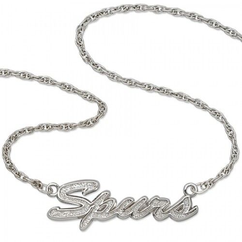 Nba San Antonio Spurs Script Necklace Sterling Silver