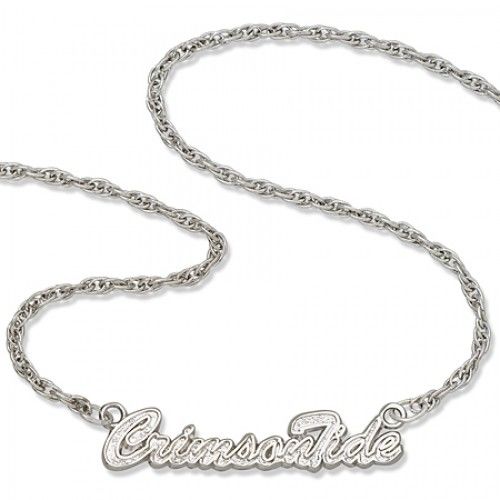 Silver University Alabama Crimson Tide Script Necklace