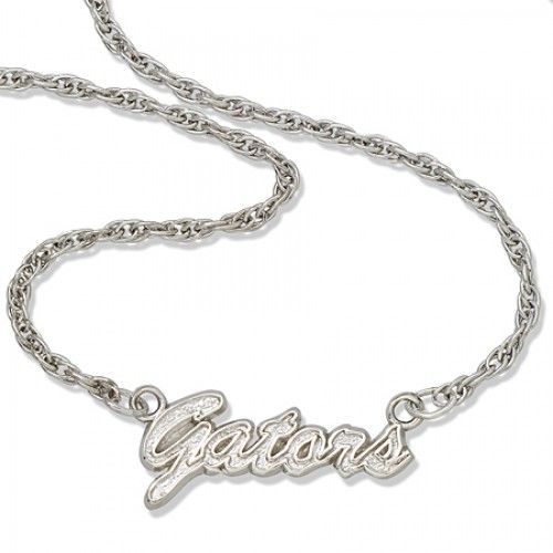 Silver University of Florida Gators Script Necklace