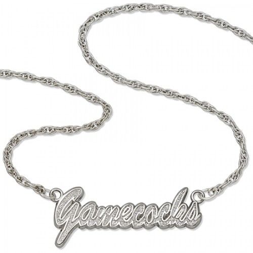 Silver Univ. South Carolina Gamecocks Script Necklace