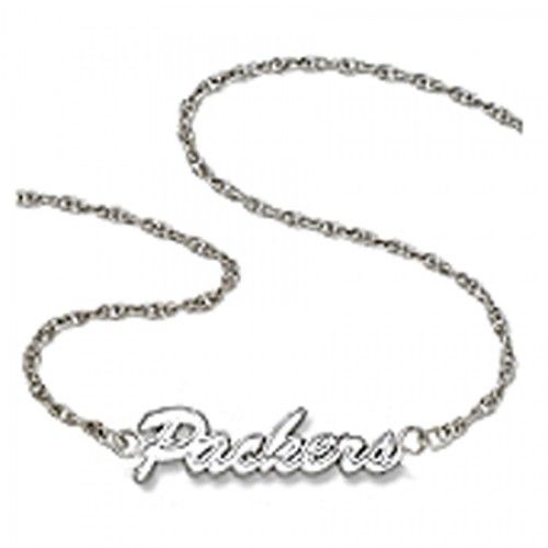 Nfl Green Bay Packers Script Necklace Sterling Silver