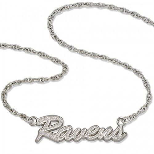 Nfl Baltimore Ravens Script Necklace Sterling Silver