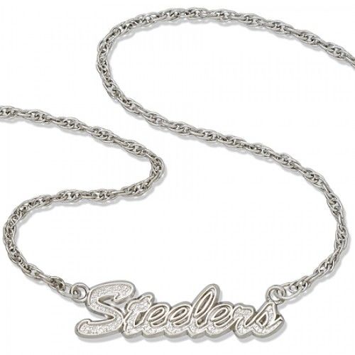 Nfl Pittsburgh Steelers Script Necklace Sterling Silver