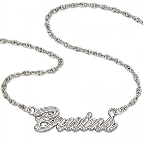 Nhl Boston Bruins Script Necklace Sterling Silver
