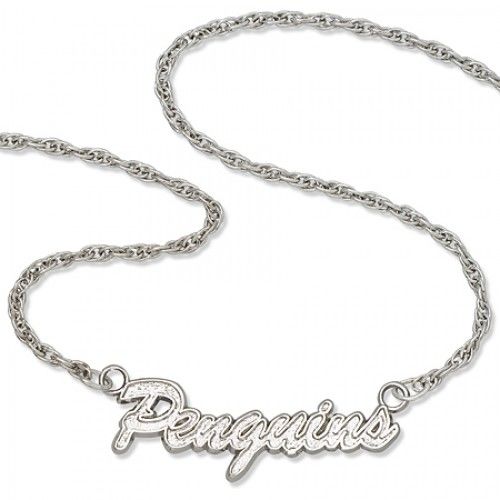 Nhl Pittsburgh Penguins Script Necklace Sterling Silver