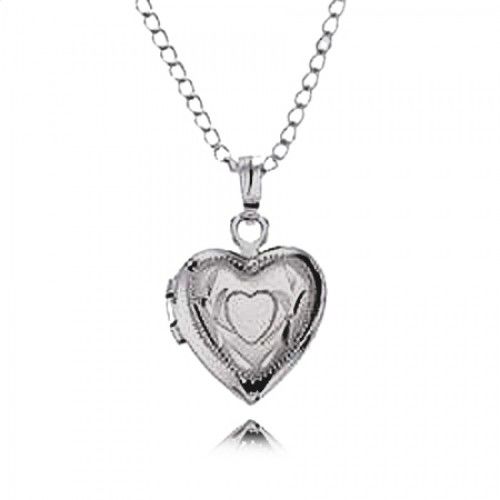 Ladies Heart Locket Pendant in 925 Sterling Silver New