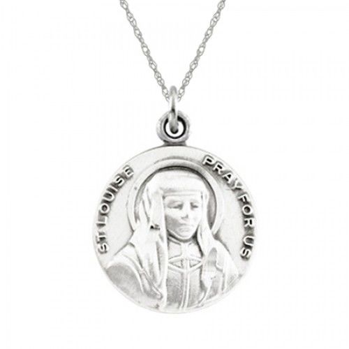 St. Louise  Dangle Pendant Medal - Sterling Silver