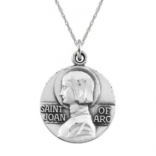 Joan of Arc Pendant Medal - Sterling Silver