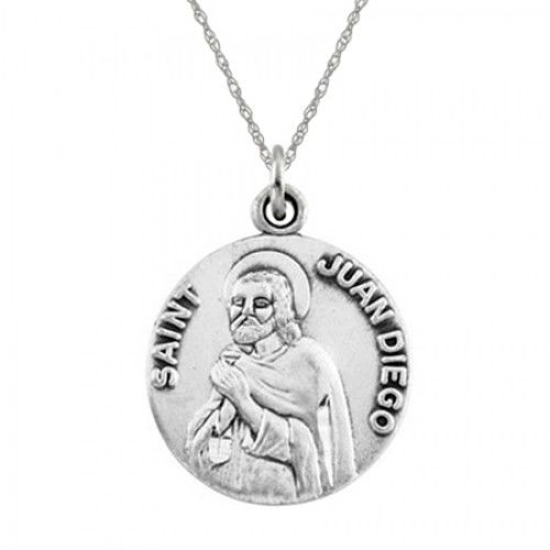 St. Juan Diego Pendant Medal - Sterling Silver
