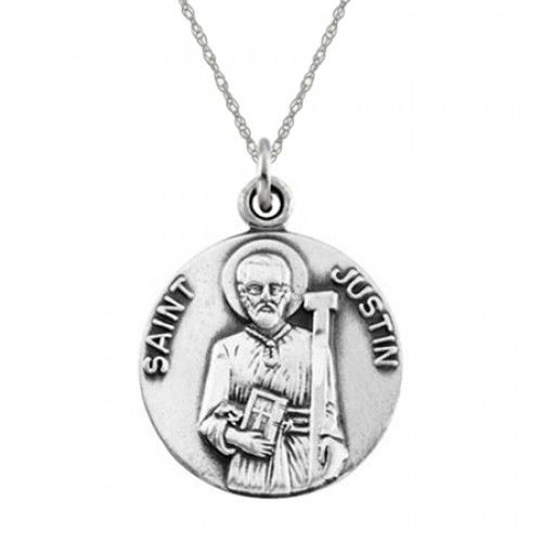 St. Justin Pendant Medal - Sterling Silver