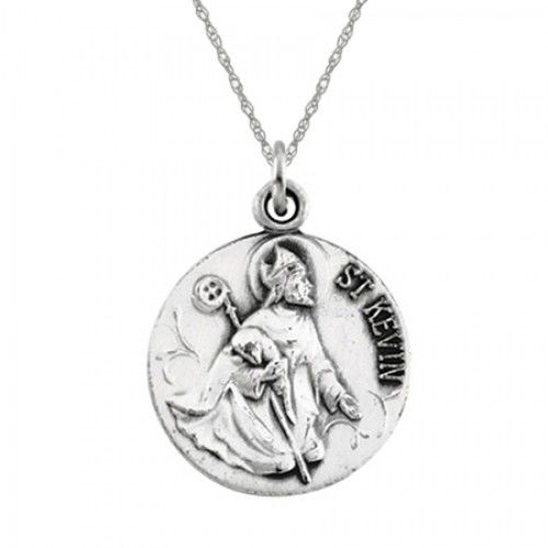 St. Kevin Pendant Medal - Sterling Silver