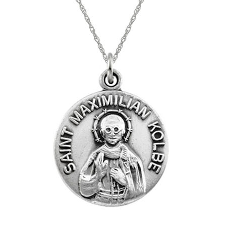 St. Max Kolbe Pendant Medal - Sterling Silver