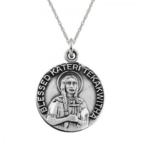 Blessed Kateri Tekakwitha Pendant - Sterling Silver