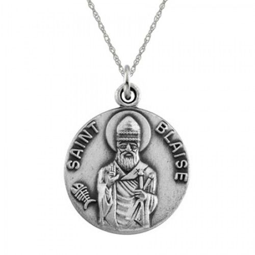 St. Blaise Pendant Medal - Sterling Silver