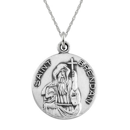 St. Brendan Pendant Medal - Sterling Silver