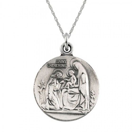St. Catherine Pendant Medal - Sterling Silver