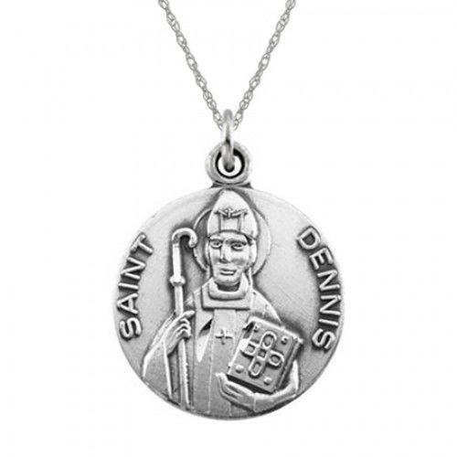 St. Dennis Pendant Medal - Sterling Silver