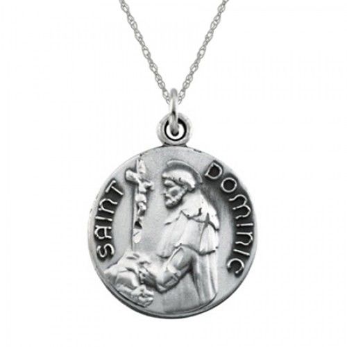 St. Dominic Pendant Medal - Sterling Silver