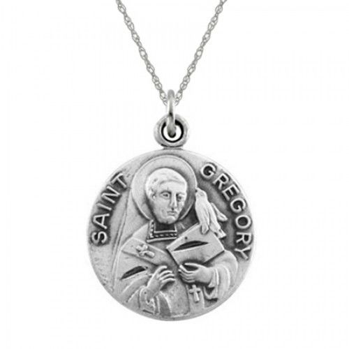 St. Gregory Pendant Medal - Sterling Silver