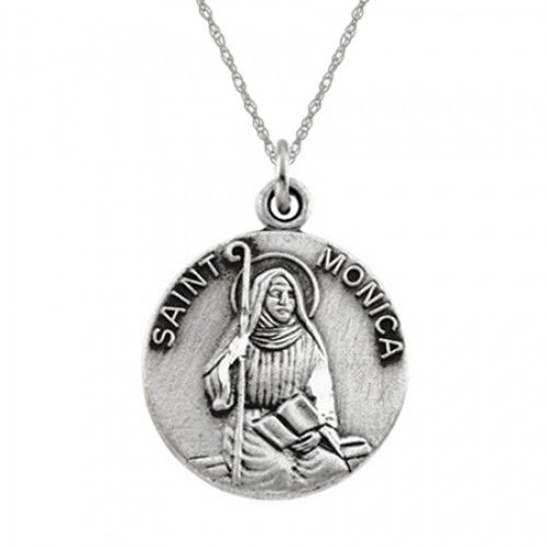 St. Monica Pendant Medal - Sterling Silver