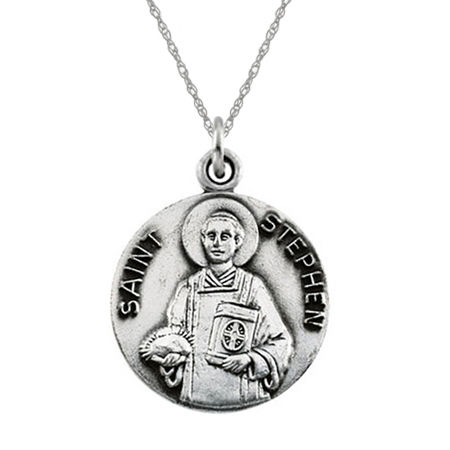 St. Stephen Pendant Medal - Sterling Silver
