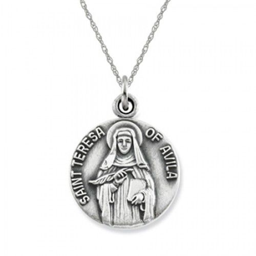 St. Teresa of Avila Pendant Medal - Sterling Silver