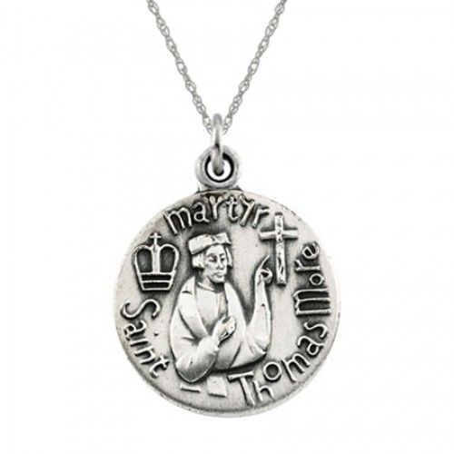 St. Thomas More Pendant Medal - Sterling Silver