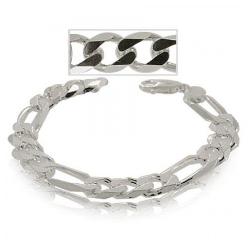 Mens Figaro Bracelet Sterling Silver W/Lobster Claw