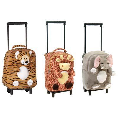 12"" 3 Assorted Animal Trolley Back Packs Case Pack 12