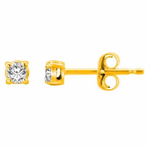 14K Yellow Gold Round Diamond Stud Earrings (1/3 cttw, F-G Color, VS Clarity)
