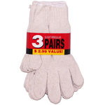 White 3 Pack Slight Irregular Knit Work Gloves Case Pack 10