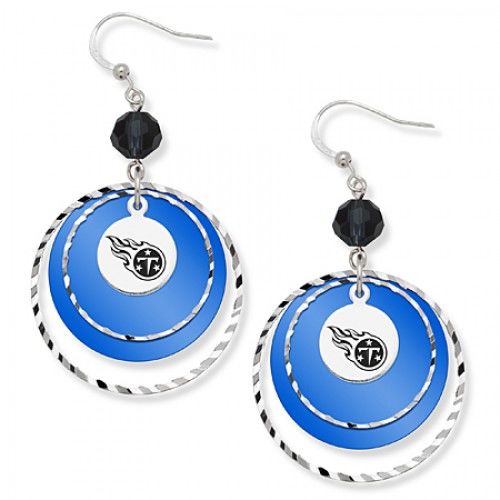 Tennessee Titans Game Day Earrings W/ Black Bead