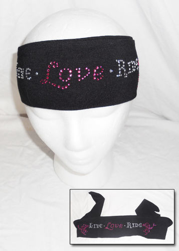 Live Love Ride"" Rhinestone Head Wrap