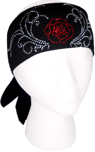 Red Rose Rhinestone Head Wrap Case Pack 10