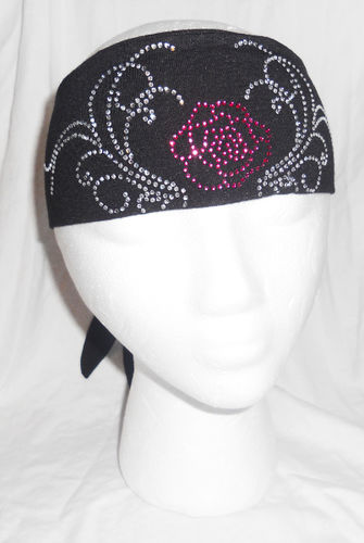 Open Road Pink Rose Rhinestone Head Wrap Case Pack 10
