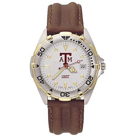Mens All Star Texas a&M University Leather Watch