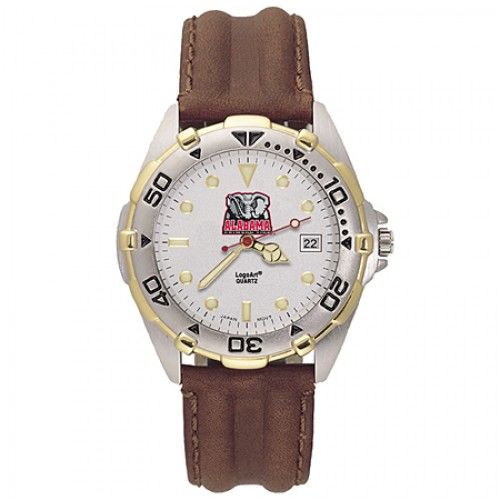 Men'S All Star University of Alabama Logo Leather Watch