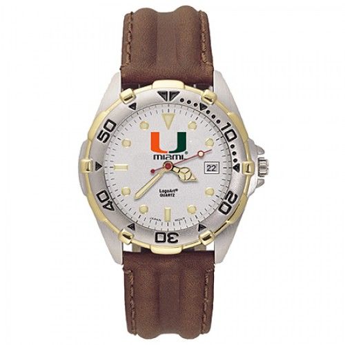 Mens All Star University of Miami Leather Watch