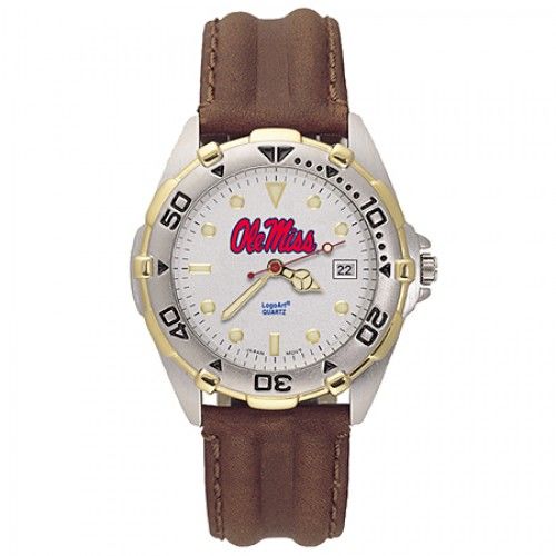 Mens All Star University of Mississippi Leather Watch