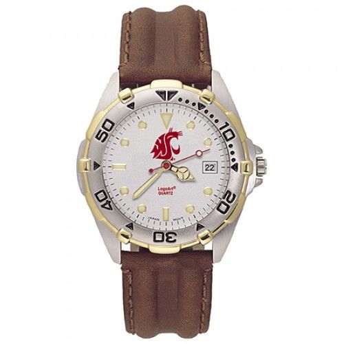 Mens All Star Washington State Leather Watch