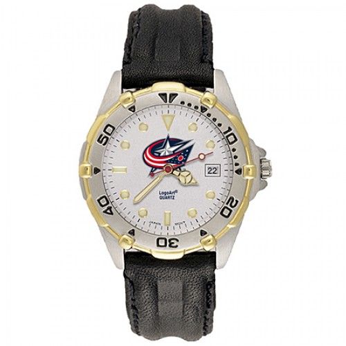 Mens All Star Columbus Blue Jackets Leather Watch
