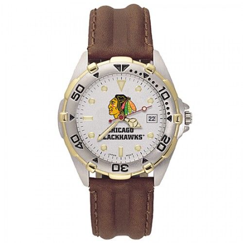 Mens All Star Chicagohawks Leather Watch